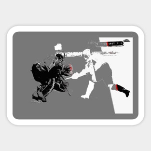 Forward vs Goalie - Hockey Players Sticker